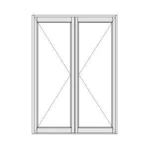 Aluminium Hinged Door 1588 x 2100 with a Full Glass Panel manufactured by www.aluminiumdoors.co.za