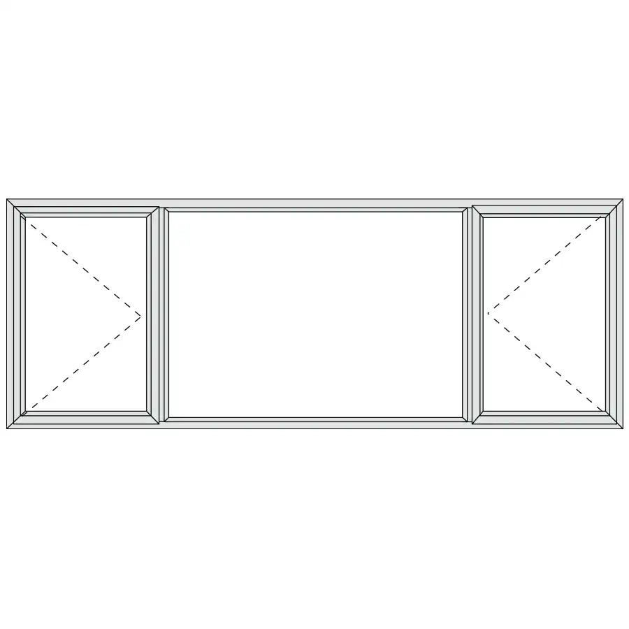 Aluminium Side Hung Window 2390 x 890 Alu28 Series (SHH24/9)