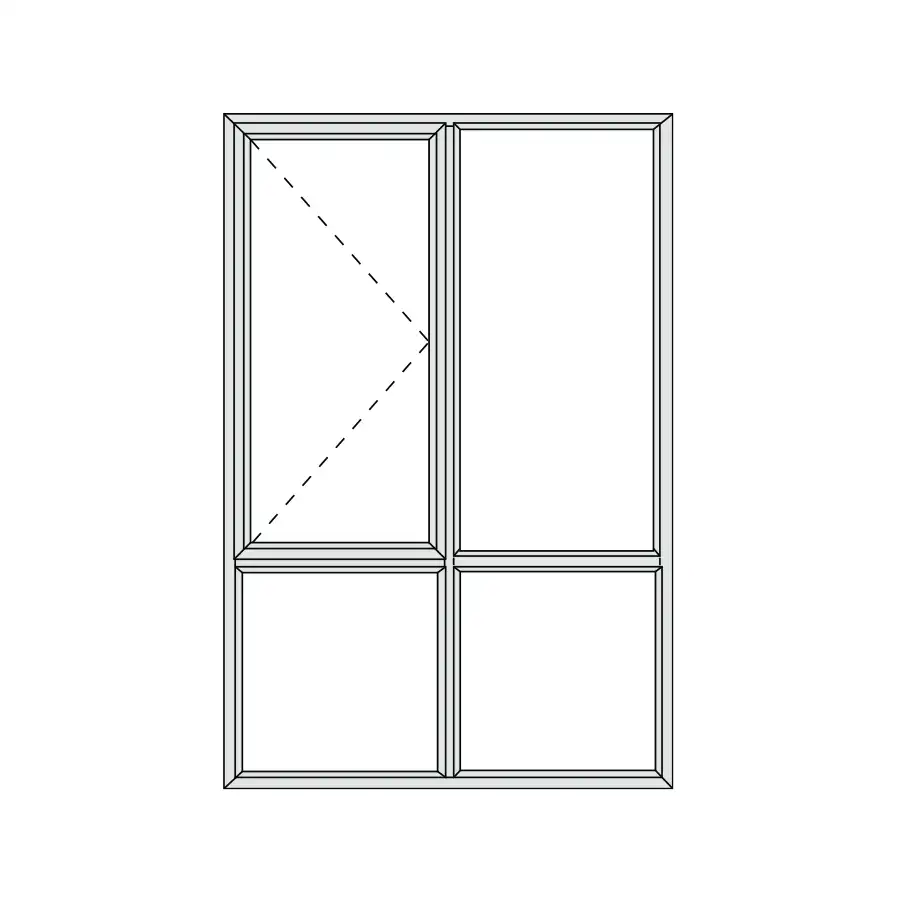 Aluminium Side Hung Window 1190 x 1790 Alu28 Series (SH12/18)