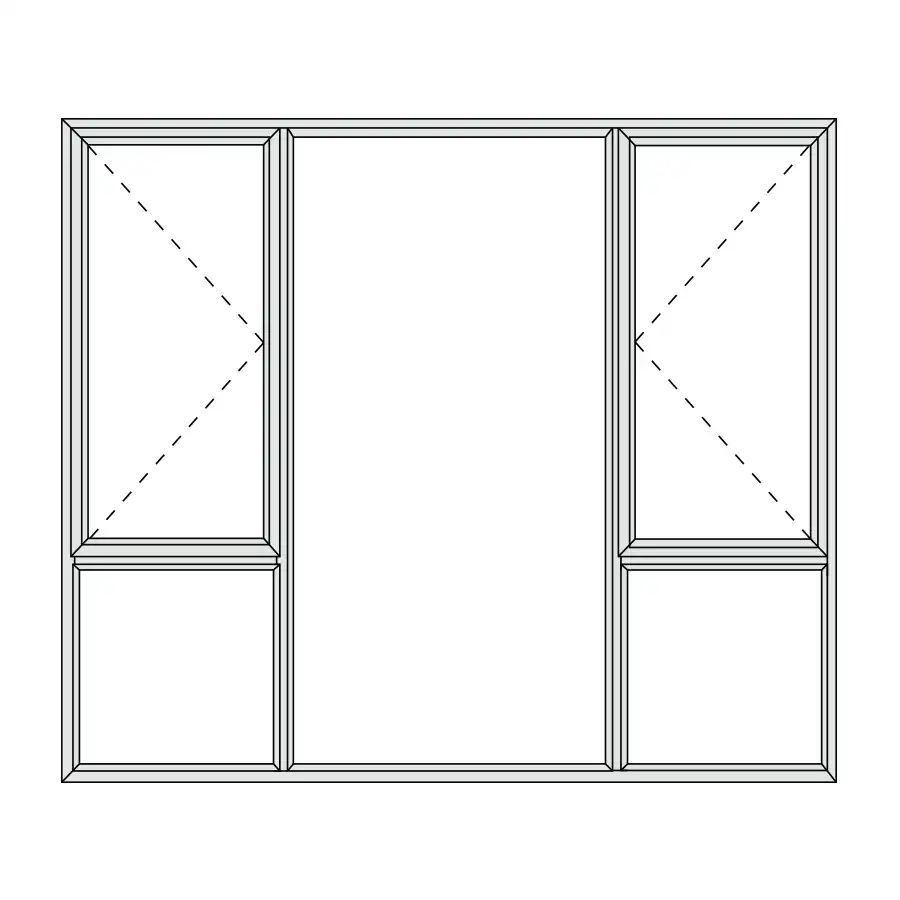 Aluminium Side Hung Window 2090 x 1790 Alu28 Series (SHH21/18)