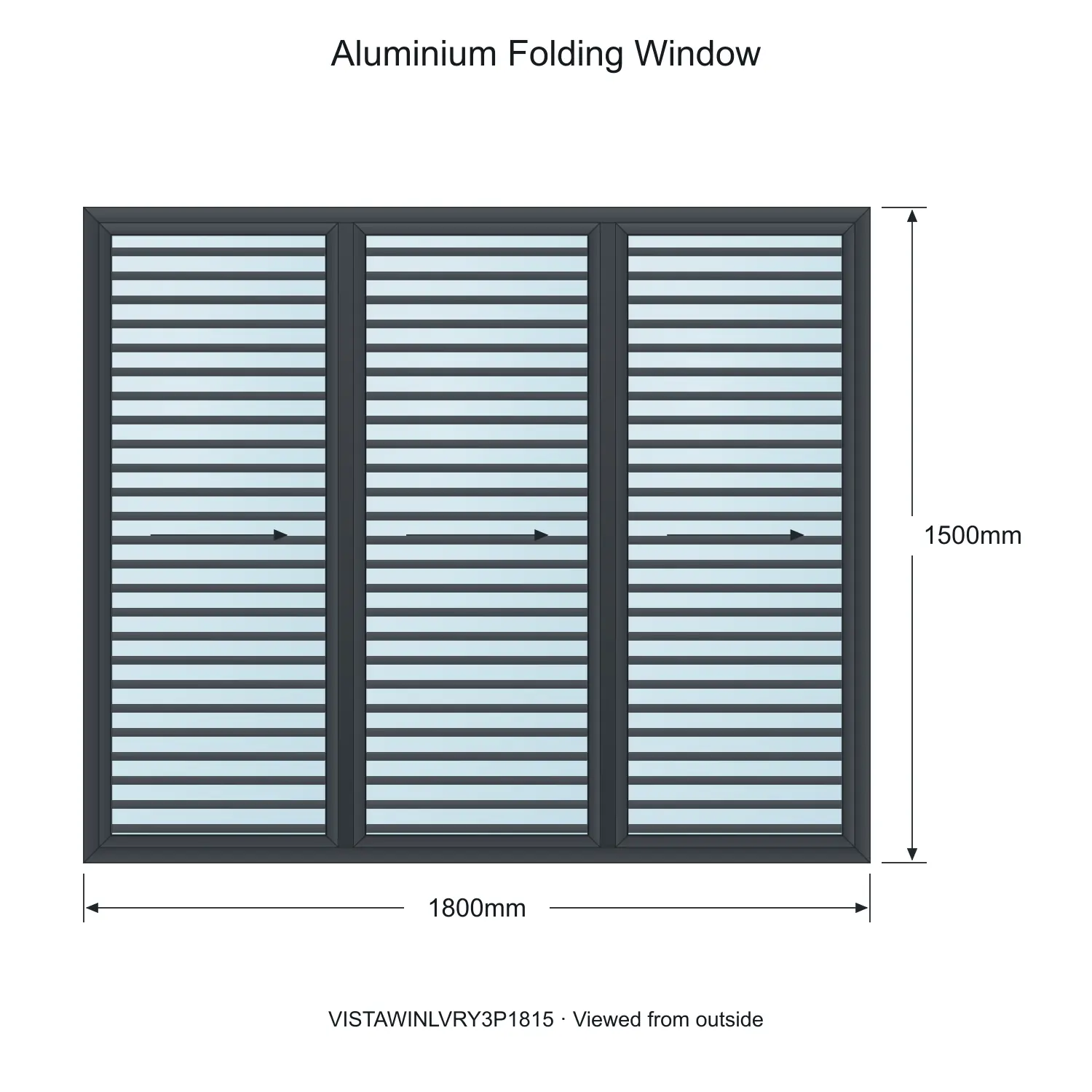 aluminium folding window vista fold y louvre vistawinlvry3p1815 1800 x 1500 mm measurements