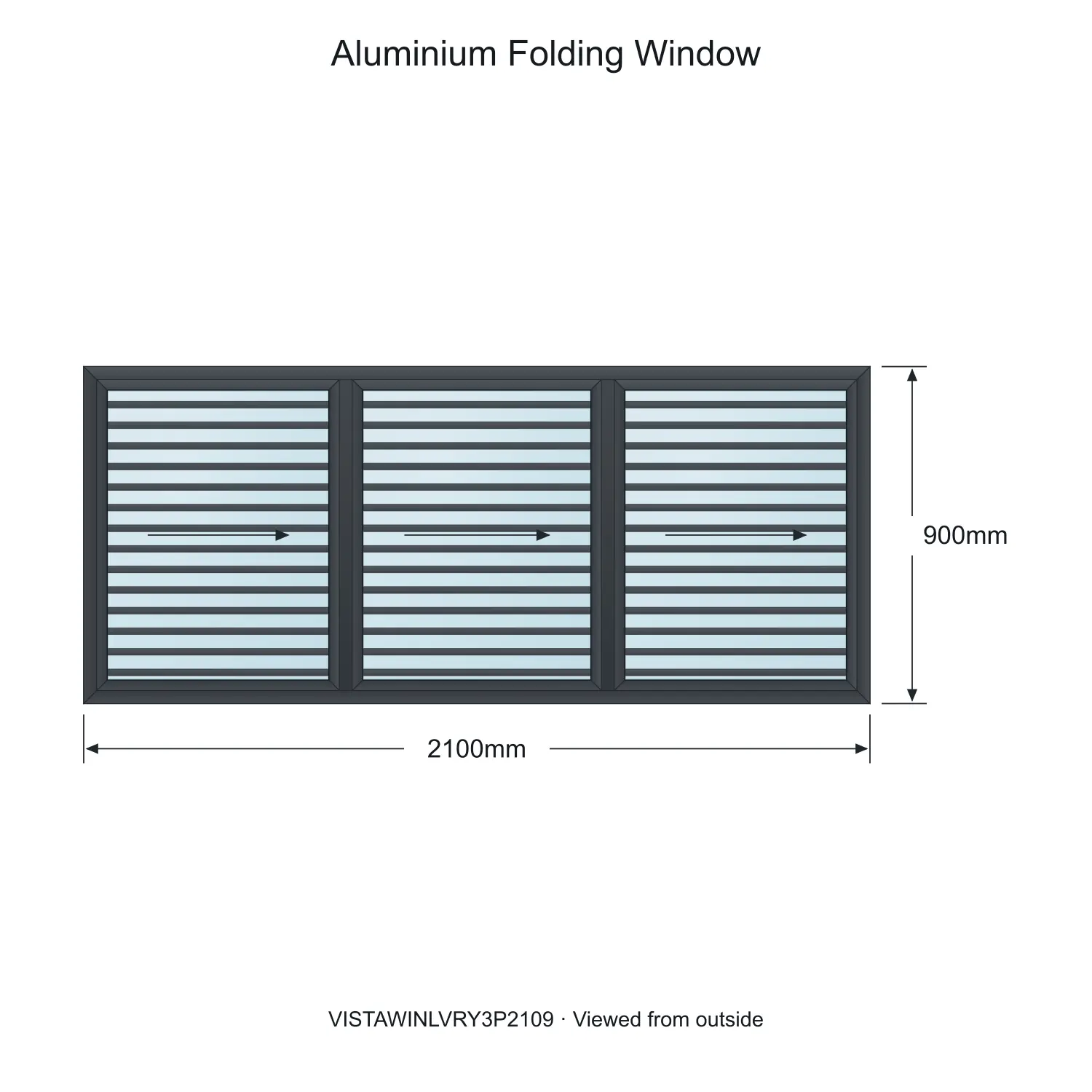 aluminium folding window vista fold y louvre vistawinlvry3p2109 2100 x 900 mm measurements