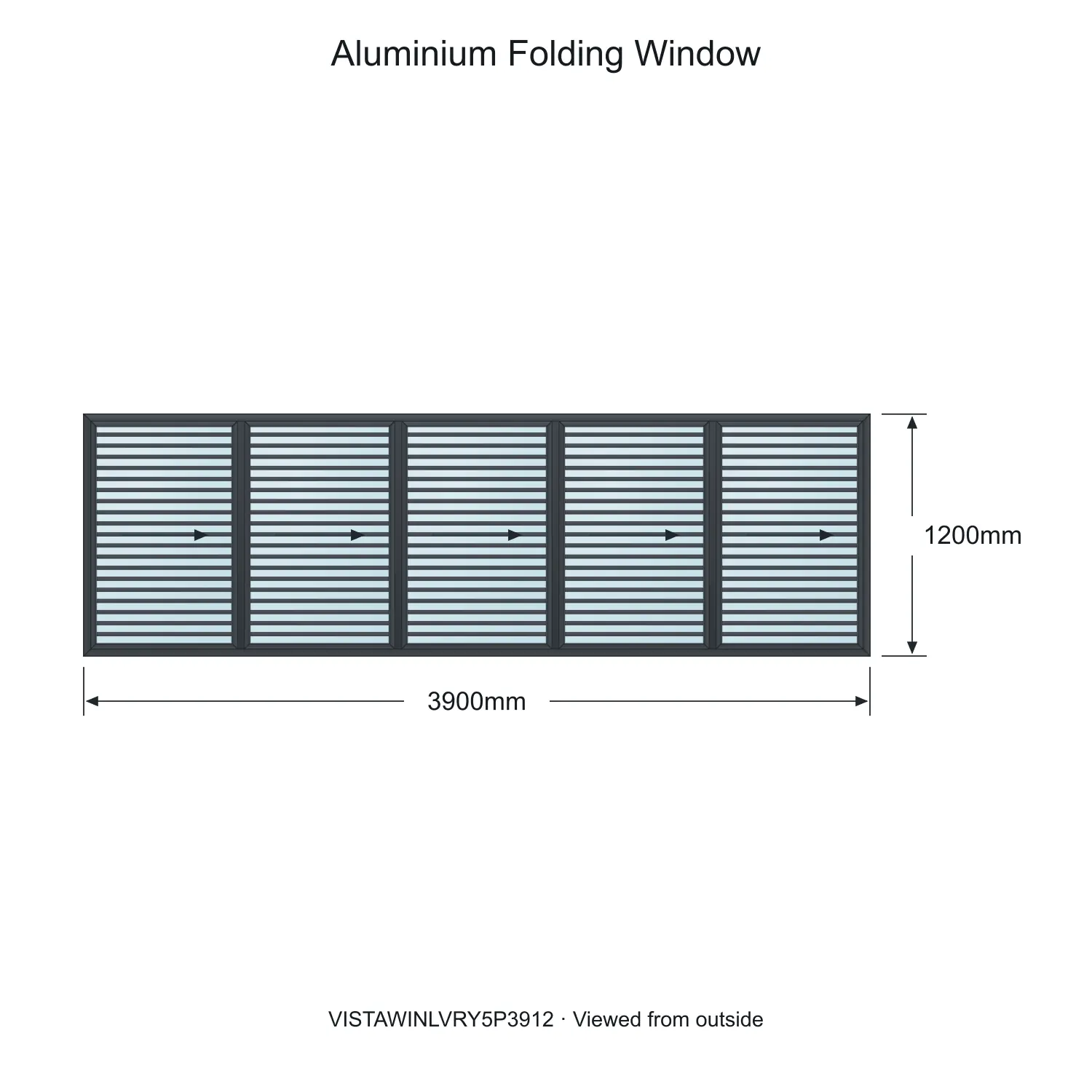 aluminium folding window vista fold y louvre vistawinlvry5p3912 3900 x 1200 mm measurements