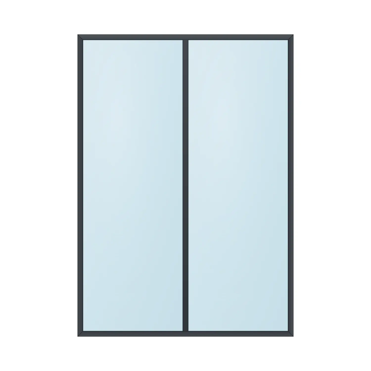 fixed aluminium window 2 panel fx2x1 1500 x 2100 mm