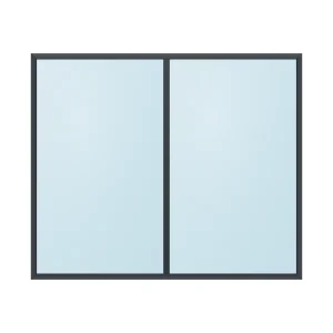 fixed aluminium window 2 panel fx2x1 1800 x 1500 mm