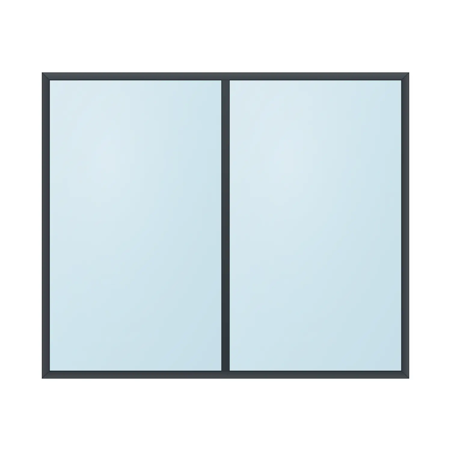 fixed aluminium window 2 panel fx2x1 1800 x 1500 mm