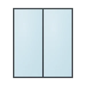 fixed aluminium window 2 panel fx2x1 1800 x 2100 mm