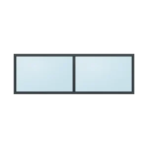 fixed aluminium window 2 panel fx2x1 1800 x 600 mm