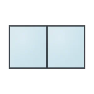 fixed aluminium window 2 panel fx2x1 2100 x 1200 mm