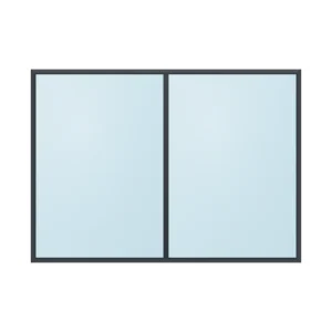 fixed aluminium window 2 panel fx2x1 2100 x 1500 mm