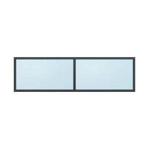 fixed aluminium window 2 panel fx2x1 2100 x 600 mm