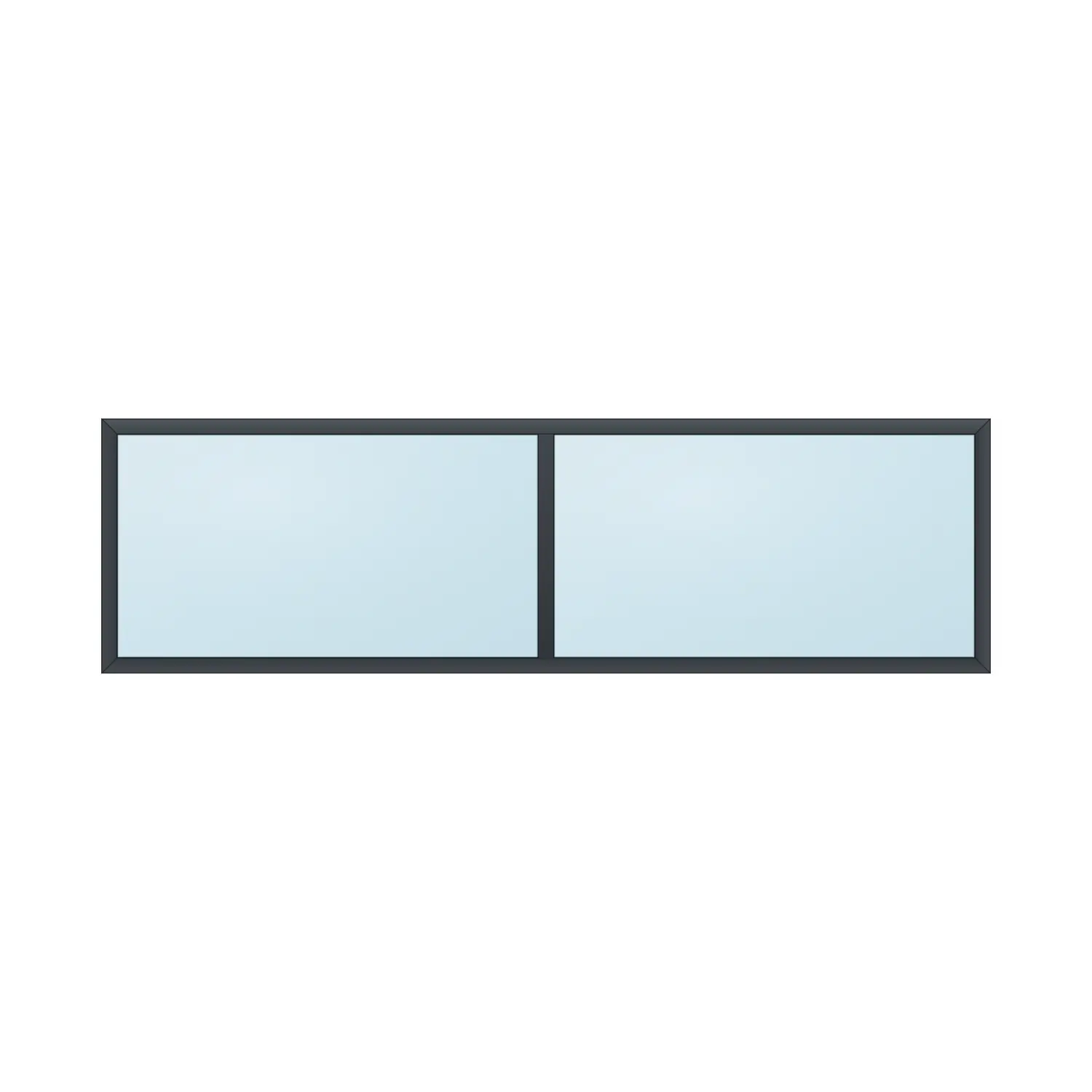 fixed aluminium window 2 panel fx2x1 2100 x 600 mm