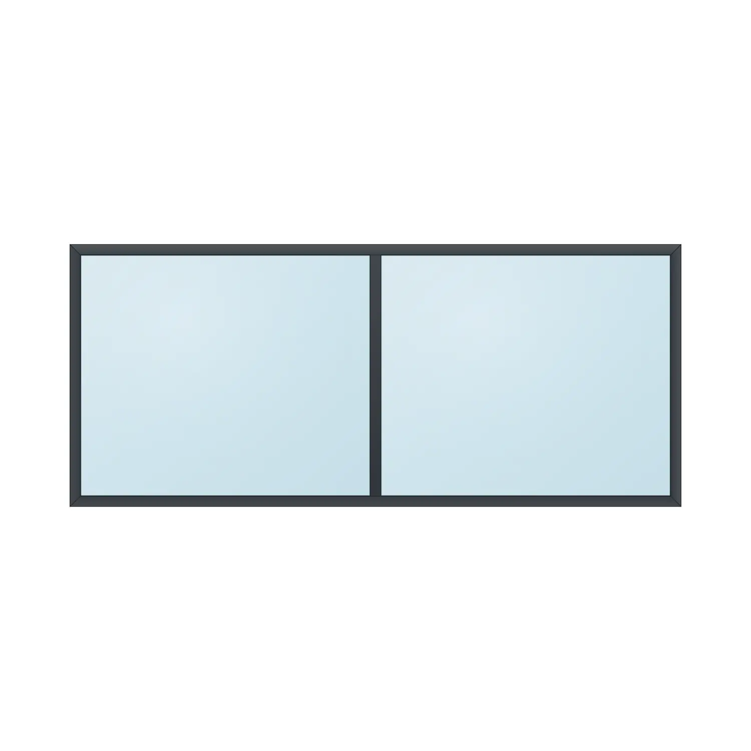 fixed aluminium window 2 panel fx2x1 2100 x 900 mm