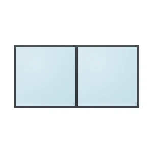 fixed aluminium window 2 panel fx2x1 2400 x 1200 mm