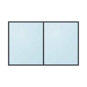 fixed aluminium window 2 panel fx2x1 2400 x 1500 mm