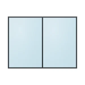 fixed aluminium window 2 panel fx2x1 2400 x 1800 mm
