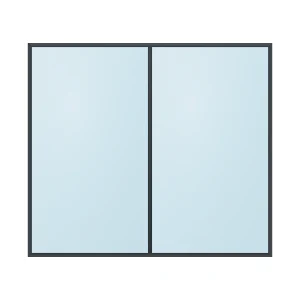 fixed aluminium window 2 panel fx2x1 2400 x 2100 mm