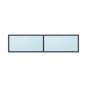 fixed aluminium window 2 panel fx2x1 2400 x 600 mm