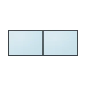 fixed aluminium window 2 panel fx2x1 2400 x 900 mm
