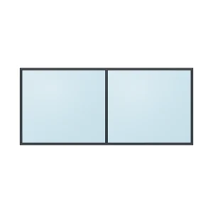 fixed aluminium window 2 panel fx2x1 2700 x 1200 mm