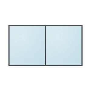 fixed aluminium window 2 panel fx2x1 2700 x 1500 mm