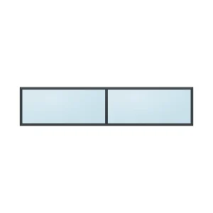 fixed aluminium window 2 panel fx2x1 2700 x 600 mm