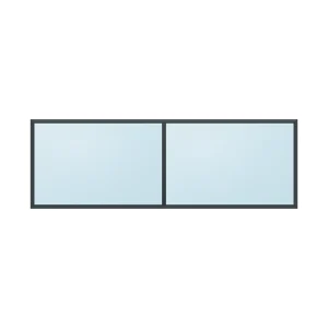 fixed aluminium window 2 panel fx2x1 2700 x 900 mm
