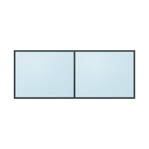 fixed aluminium window 2 panel fx2x1 3000 x 1200 mm