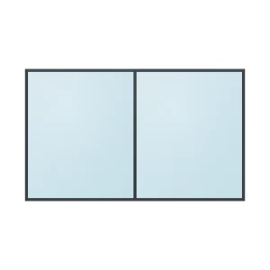 fixed aluminium window 2 panel fx2x1 3000 x 1800 mm