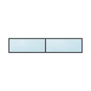 fixed aluminium window 2 panel fx2x1 3000 x 600 mm