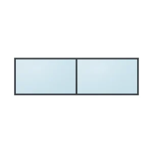 fixed aluminium window 2 panel fx2x1 3000 x 900 mm