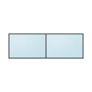 fixed aluminium window 2 panel fx2x1 3600 x 1200 mm