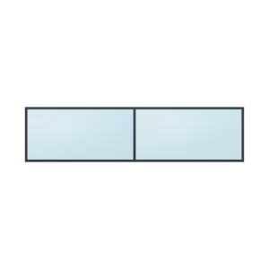 fixed aluminium window 2 panel fx2x1 3600 x 900 mm