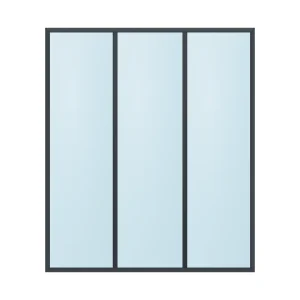 fixed aluminium window 3 panel fx3x1 1800 x 2100 mm
