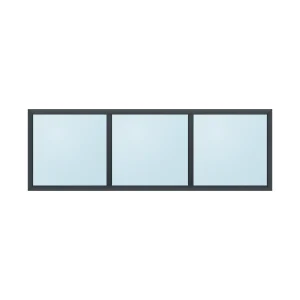 fixed aluminium window 3 panel fx3x1 1800 x 600 mm
