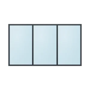 fixed aluminium window 3 panel fx3x1 2100 x 1200 mm