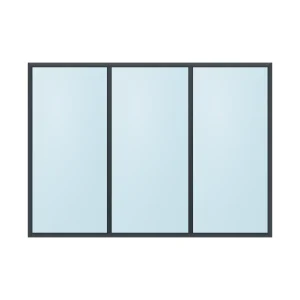 fixed aluminium window 3 panel fx3x1 2100 x 1500 mm
