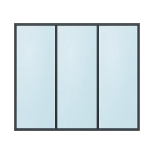 fixed aluminium window 3 panel fx3x1 2100 x 1800 mm