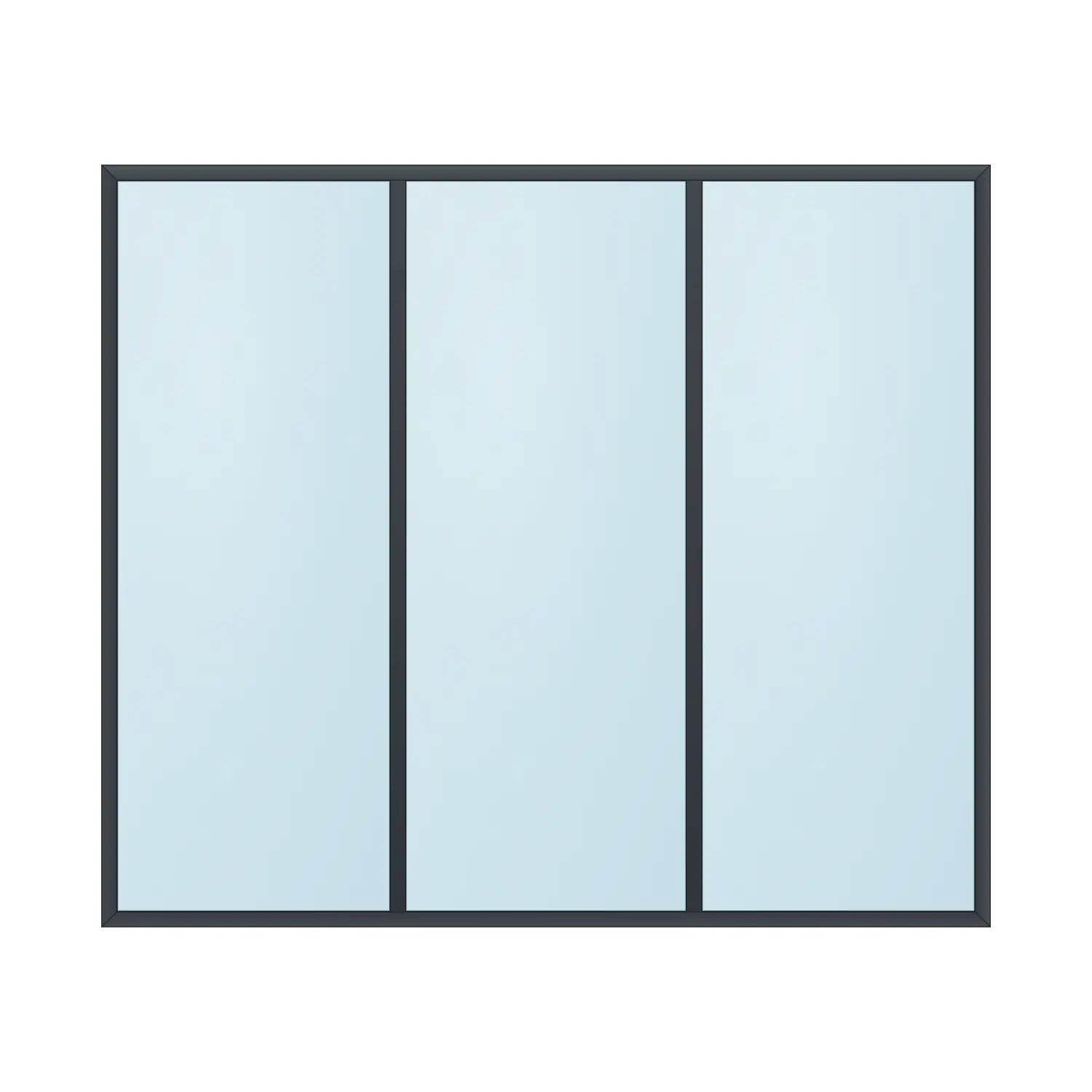 fixed aluminium window 3 panel fx3x1 2100 x 1800 mm