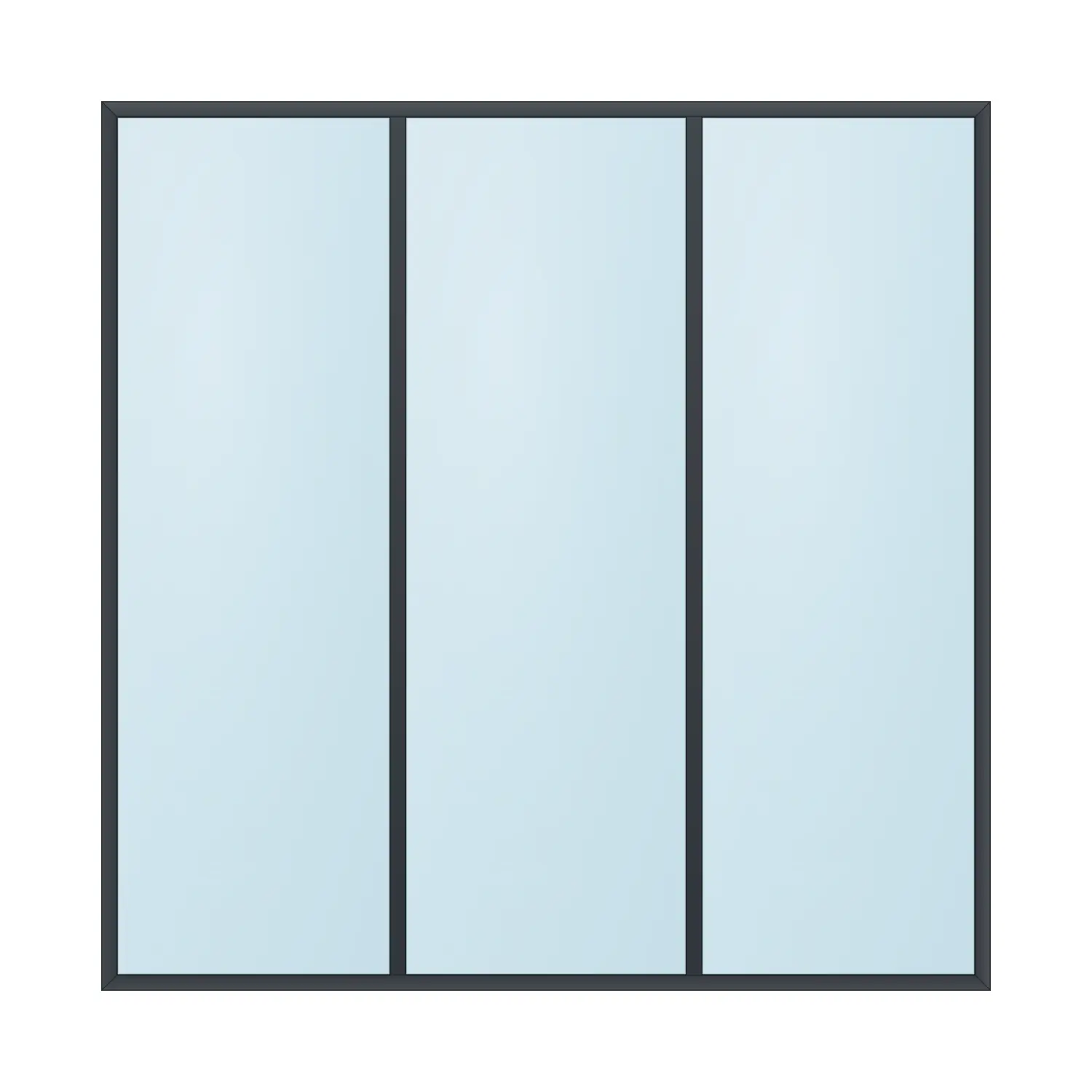 fixed aluminium window 3 panel fx3x1 2100 x 2100 mm