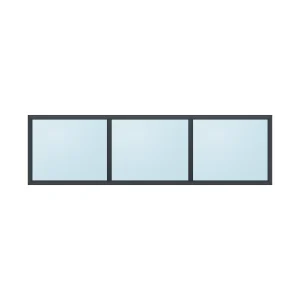 fixed aluminium window 3 panel fx3x1 2100 x 600 mm