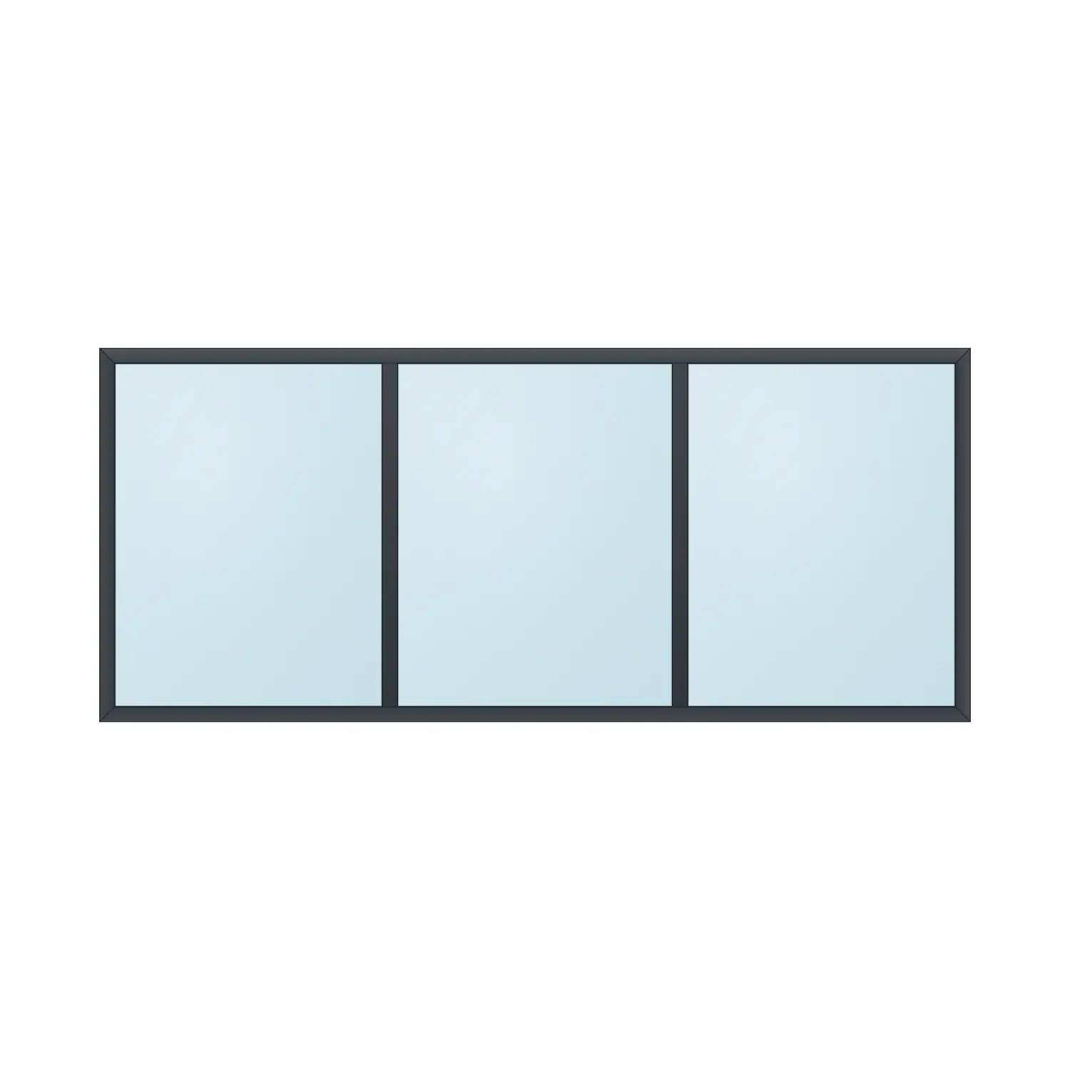 fixed aluminium window 3 panel fx3x1 2100 x 900 mm