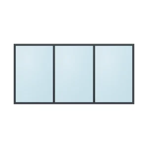 fixed aluminium window 3 panel fx3x1 2400 x 1200 mm