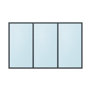 fixed aluminium window 3 panel fx3x1 2400 x 1500 mm