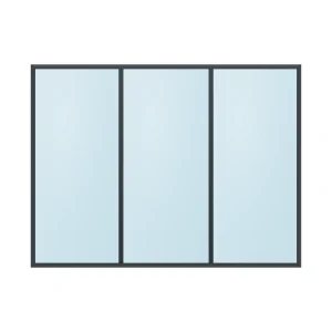 fixed aluminium window 3 panel fx3x1 2400 x 1800 mm