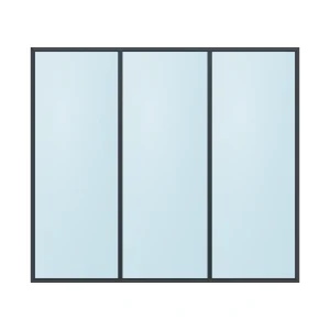 fixed aluminium window 3 panel fx3x1 2400 x 2100 mm