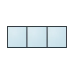 fixed aluminium window 3 panel fx3x1 2400 x 900 mm