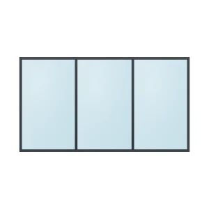 fixed aluminium window 3 panel fx3x1 2700 x 1500 mm