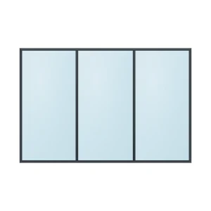 fixed aluminium window 3 panel fx3x1 2700 x 1800 mm