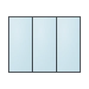 fixed aluminium window 3 panel fx3x1 2700 x 2100 mm